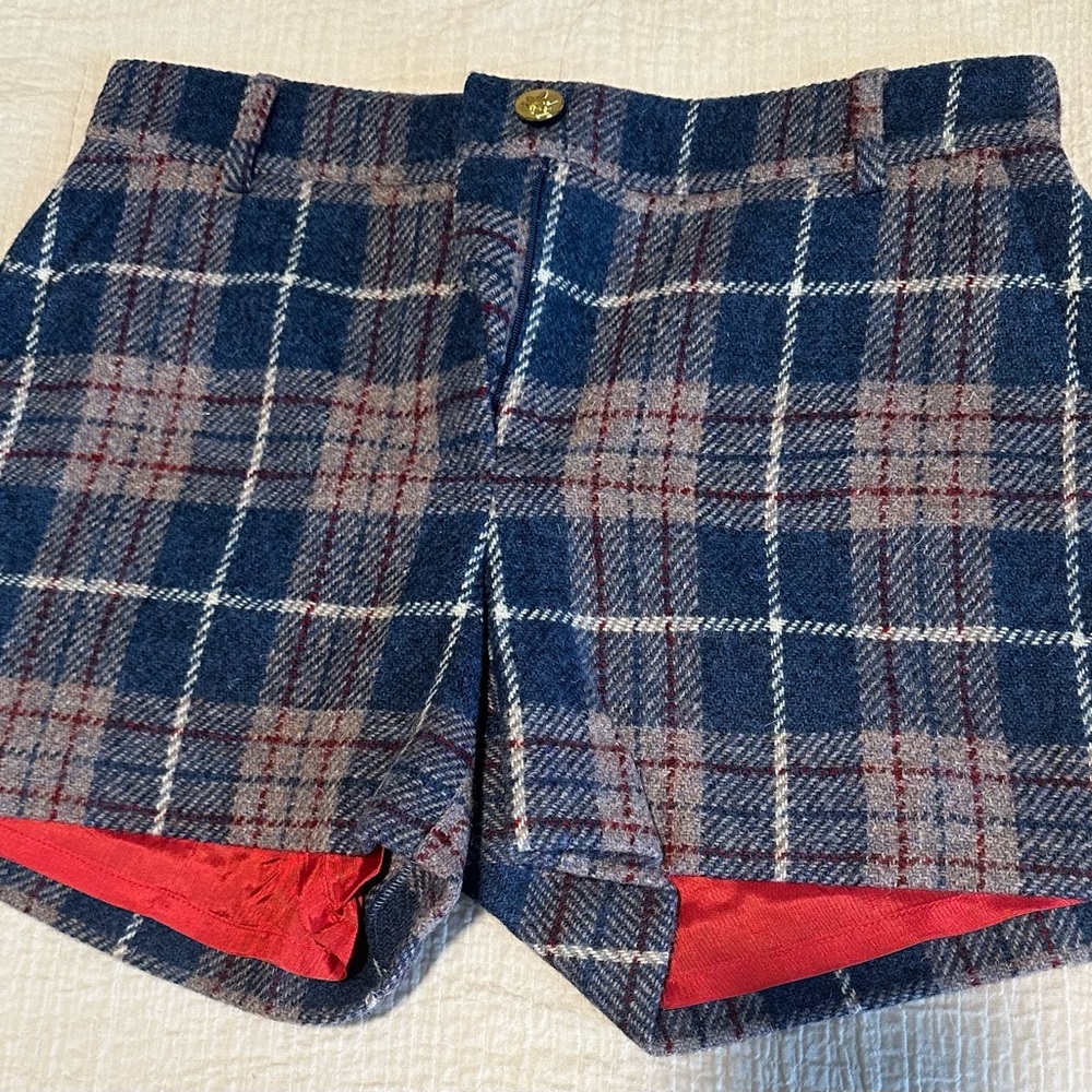 Wool Winter Dress Shorts Size 6-32” Waist Plaid